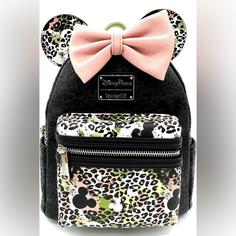 Loungefly Disney Parks Animal Kingdom Safari Mickey Ear Pink Bow NWT - Picture 1 of 4
